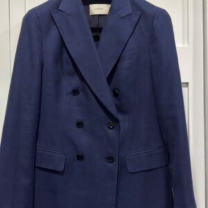 Suistudio (Suitsupply) Women's Deep Blue Double-Breasted Linen Blazer